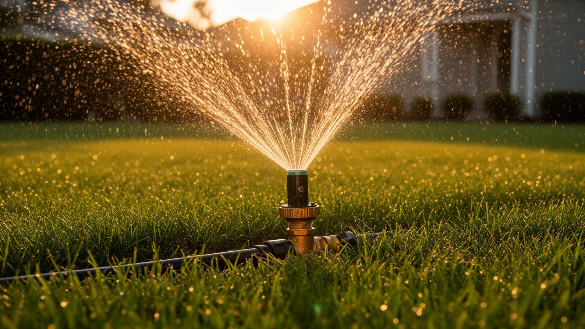 Sprinkler repair on a Fort Worth lawn